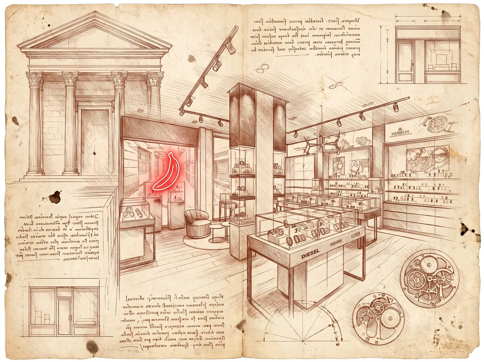 Le portique — étude d'atelier Horloger, Aix-en-Provence