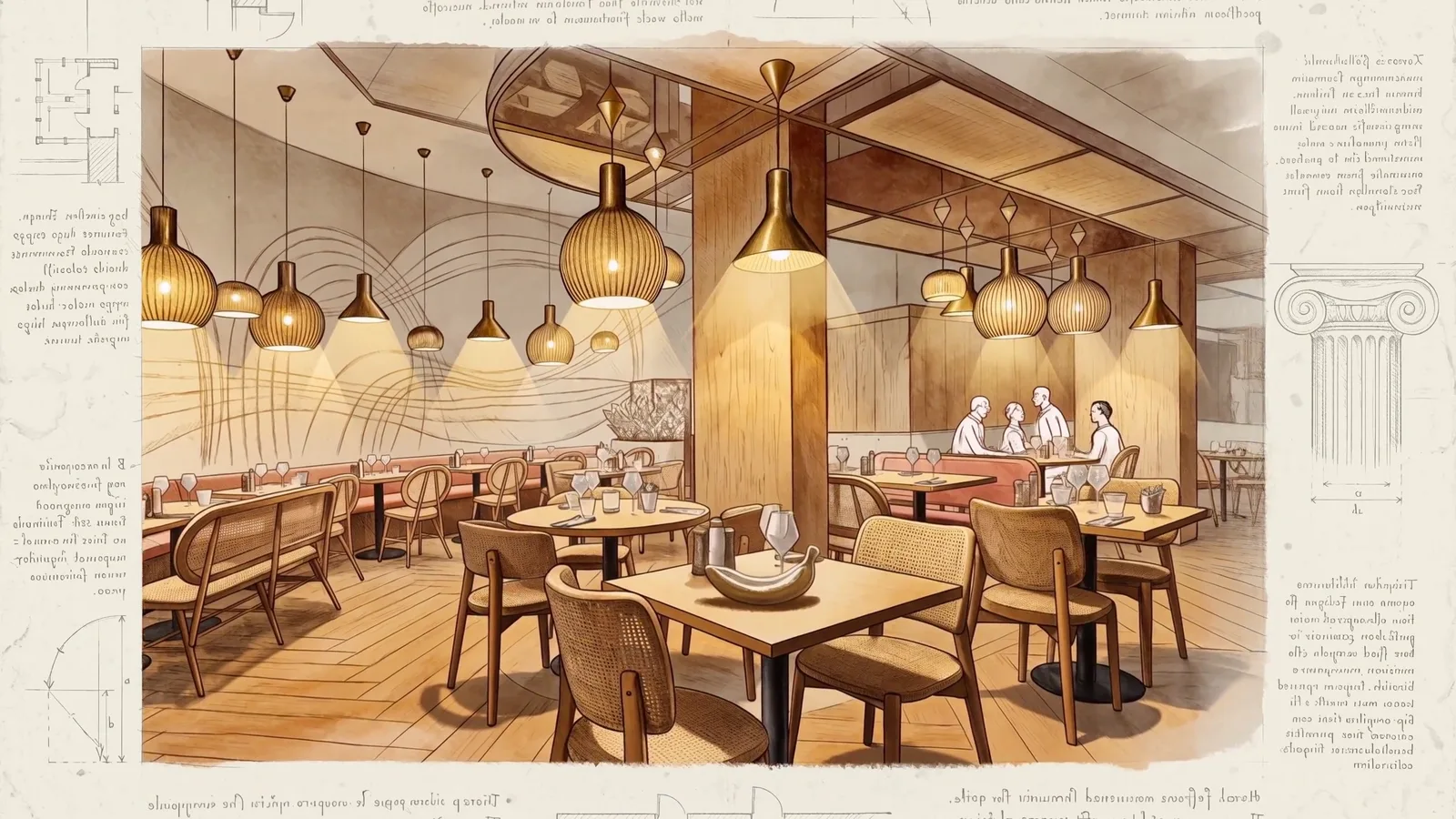 Ordre ionique — étude d'atelier Novotel Arenas, Nice