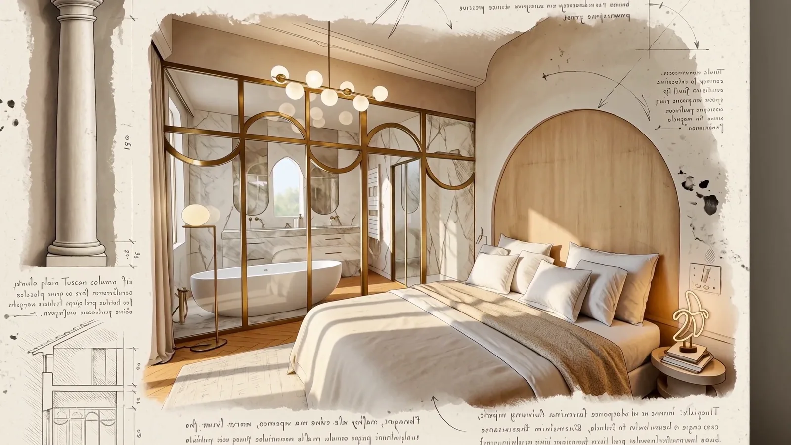 Ordre toscan — étude d'atelier duplex, Aix-en-Provence